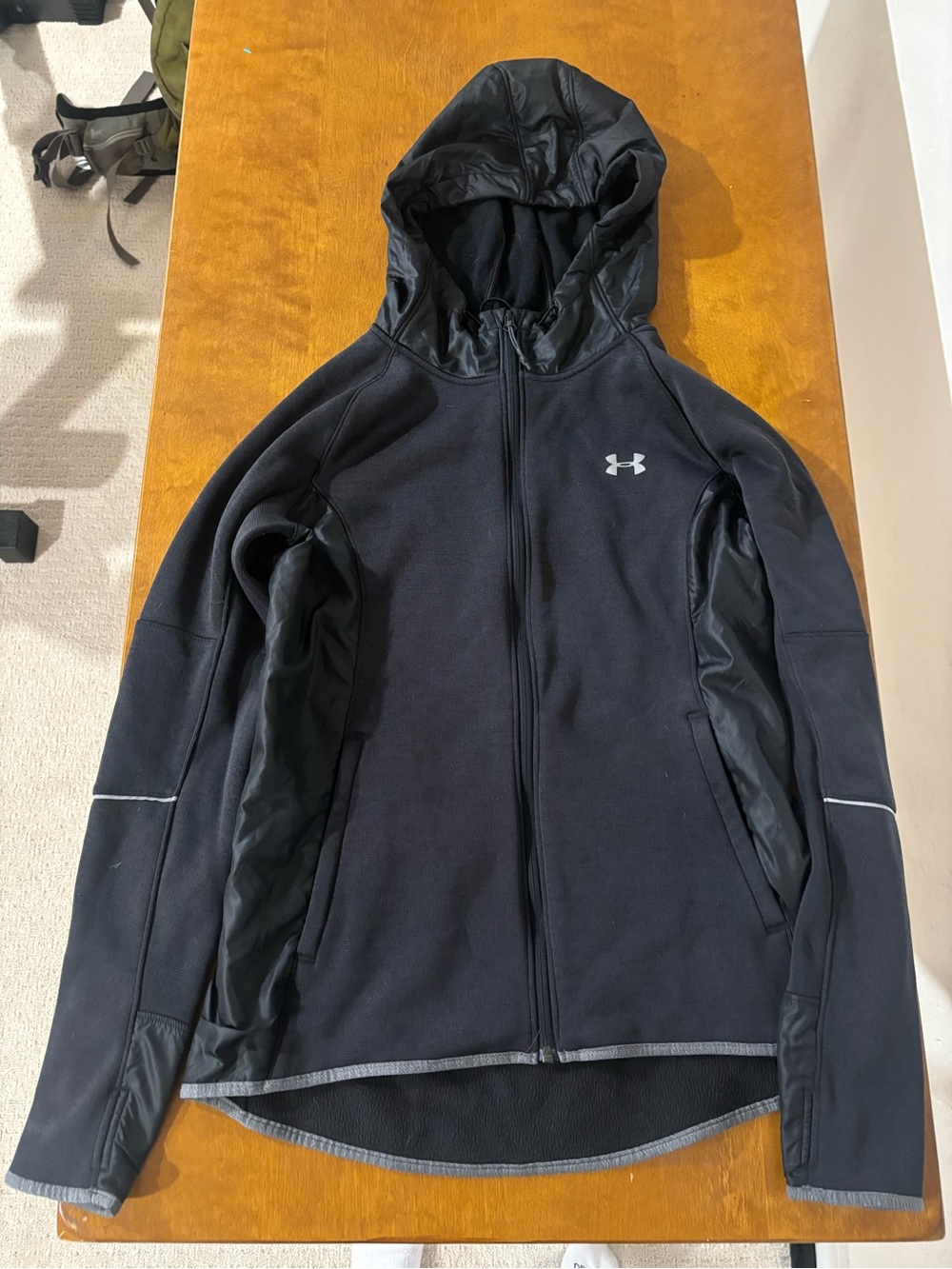 Under Armour Black Hooded Full-Zip Jacket with Reflective Logo